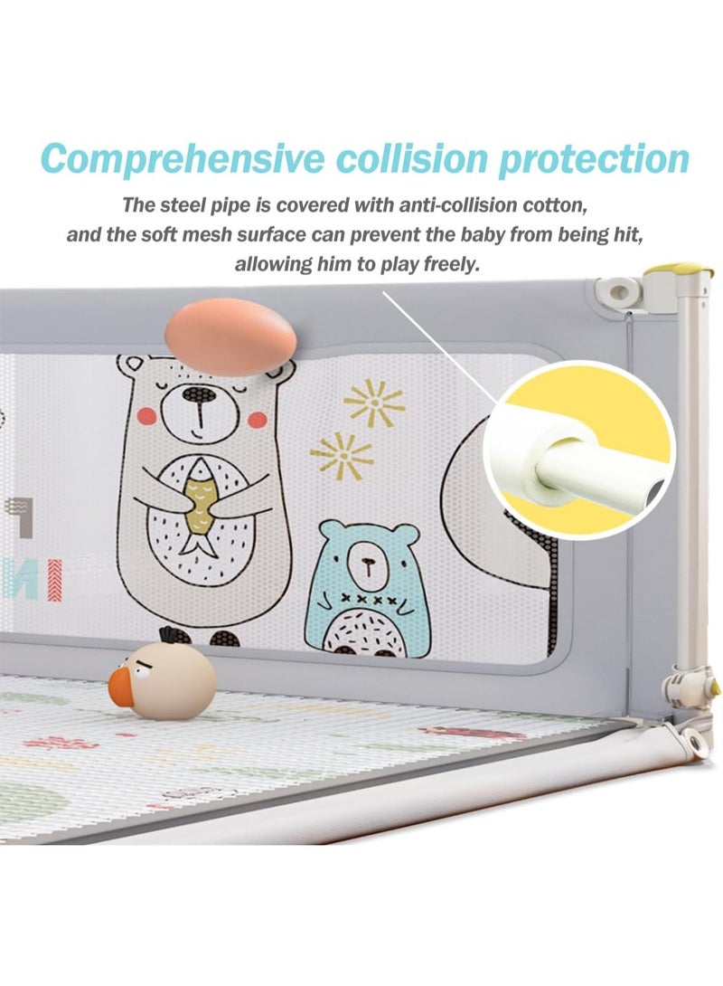 TAPIT Baby Playpen 180x200cm Fold Down Safety Playpen for Toddlers Extra Large & Reliable Play Center for Infants with Anti-Slip Suckers and Super Soft Breathable Mesh (No mat) - Image 4